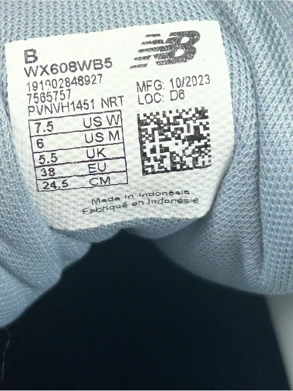 New Balance WX608v5 Sneakers White and Light Blue